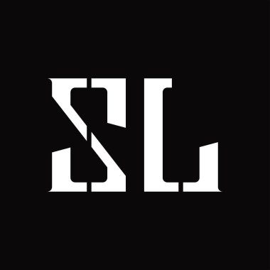 Siyah zemin tasarım şablonunda orta dilimli ZL logo monogramı