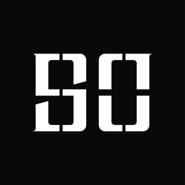 Siyah zemin tasarım şablonunda orta dilimli So logo monogramı