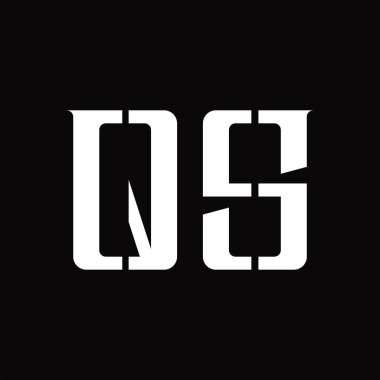 Siyah zemin tasarım şablonunda orta dilimli QS Logo monogramı