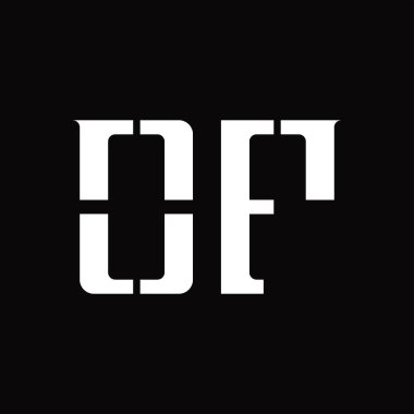 Siyah zemin tasarım şablonunda orta dilimli logo monogramı