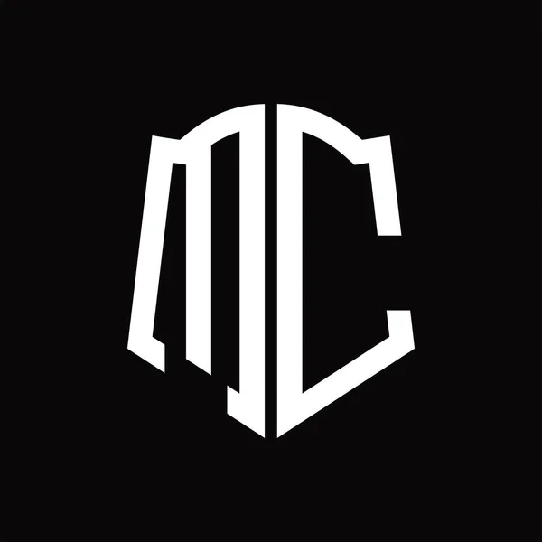 Logo Монограма Шаблоном Дизайну Стрічки Чорного Фону — стоковий вектор