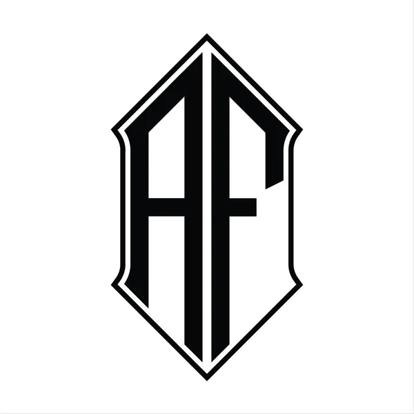 Logo Monogramma Con Forma Dello Schermo Disegno Contorno Nero Modello — Vettoriale Stock