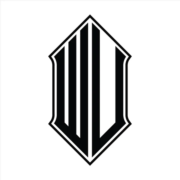 Логотип Монограмма Экраном Формы Черного Контура Дизайн Шаблона Векторной Иконки — стоковый вектор