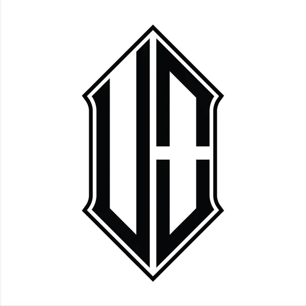 Logo Monogram Kształtem Ekranu Czarny Zarys Szablon Wektor Ikona Abstrakcyjny — Wektor stockowy