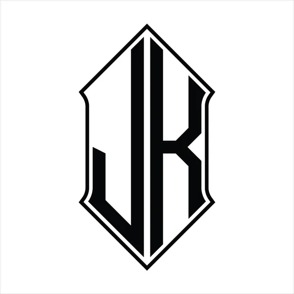 Logo Monogram Kształtem Ekranu Czarny Zarys Szablon Wektor Ikona Abstrakcyjny — Wektor stockowy