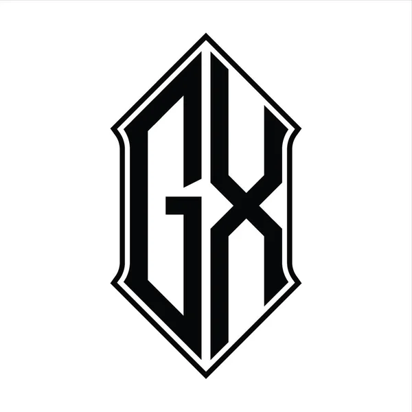 Logo Monogram Tvarem Stínítka Černým Designem Šablony Vektoru Abstraktní — Stockový vektor