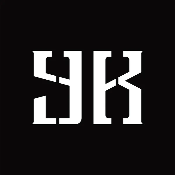 Logo Monogram Középső Szelettel Feketelistás Design Sablonon — Stock Vector