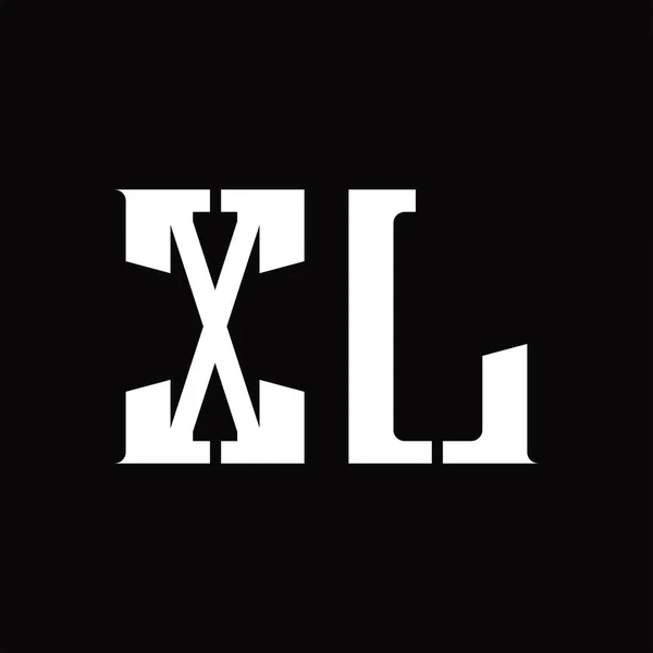 Монограма Logo Середнім Зрізом Чорному Тлі Шаблон Дизайну — стоковий вектор