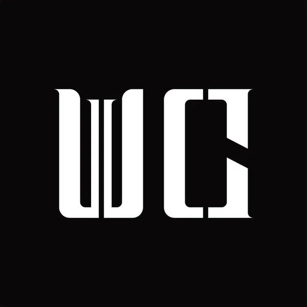 Logo Monogram Middle Slice Blackground Design Template — Stock Vector