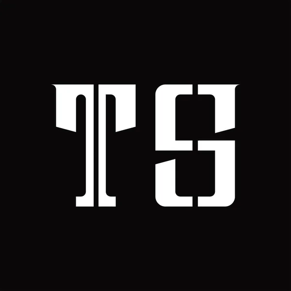 Logo Μονόγραμμα Μεσαία Φέτα Μαύρο Φόντο Πρότυπο Σχεδιασμού — Διανυσματικό Αρχείο