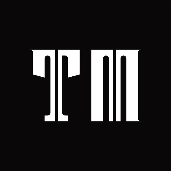 Logo Monogram Középső Szelettel Feketelátó Design Sablonon — Stock Vector