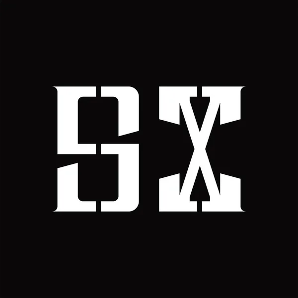 Монограма Логотипу Середнім Зрізом Шаблоні Дизайну Чорного Фону — стоковий вектор