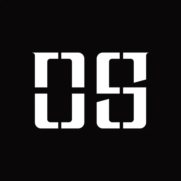 Siyah Zemin Tasarım Şablonunda Orta Dilimli Işletim Sistemi Logosu — Stok Vektör
