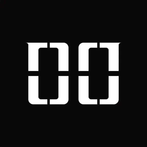 Logo Monograma Con Rebanada Intermedia Plantilla Diseño Blackground — Vector de stock