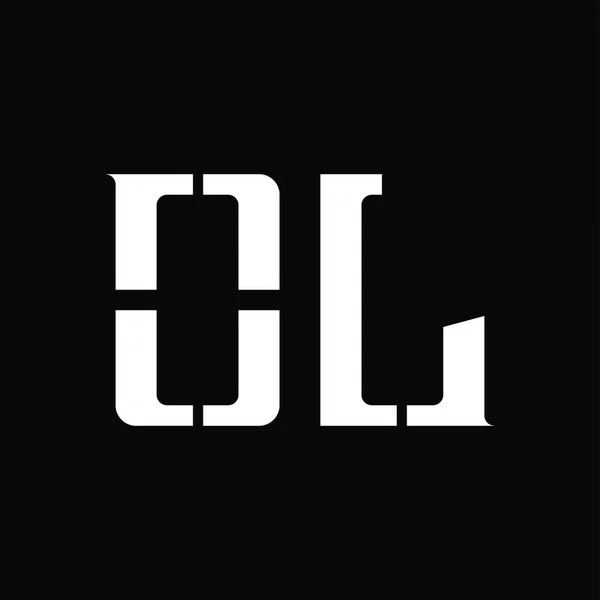 Монограмма Логотипа Средним Ломтиком Шаблоне Черной Площадки — стоковый вектор