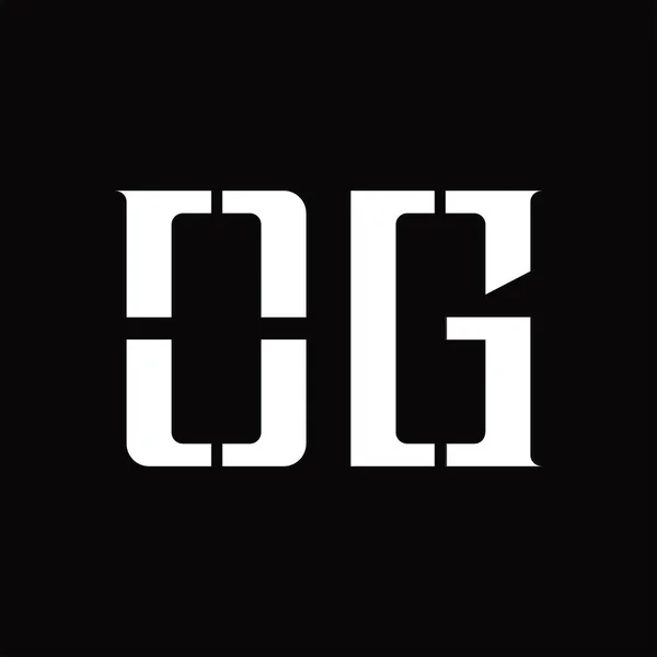 Logo Monogram Middle Slice Blackground Design Template — Stock Vector