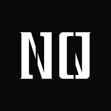 Siyah zemin tasarım şablonunda orta dilimli NQ logo monogramı