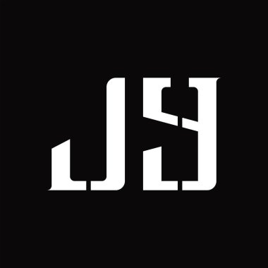 Siyah zemin tasarım şablonunda orta dilimli JY logo monogramı