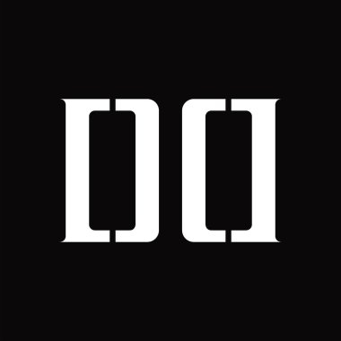 Siyah zemin tasarım şablonunda orta dilimli DD Logo monogramı