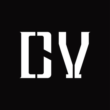 Siyah zemin tasarım şablonunda orta dilimli CV logo monogramı