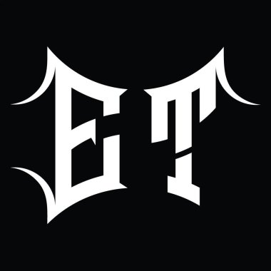 Soyut şekil kara zemin tasarım şablonuna sahip logo monogramı