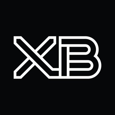 Siyah zemin üzerinde çizgi biçimi negatif alana sahip XB logo monogramı