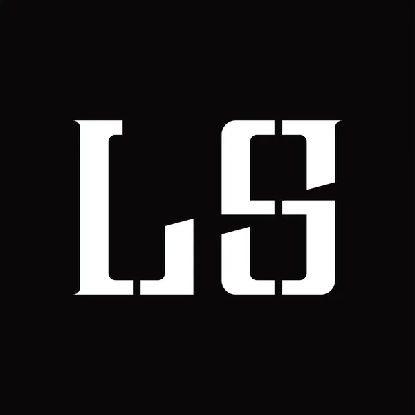 Монограмма Logo Средним Ломтиком Шаблоне Черной Площадки — стоковый вектор