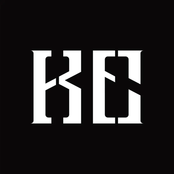 Logo Monogram Középső Szelettel Fekete Föld Design Sablonon — Stock Vector