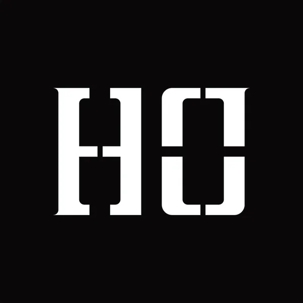 Монограма Логотипу Середнім Зрізом Шаблоні Дизайну Чорного Фону — стоковий вектор