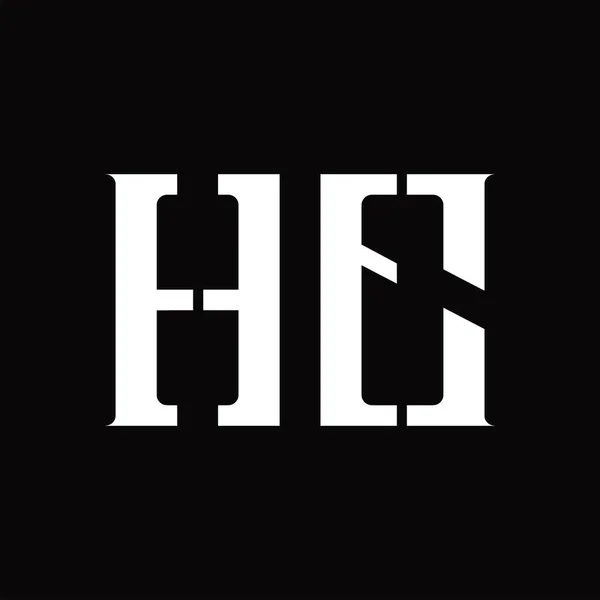 Μονόγραμμα Logo Μεσαία Φέτα Μαύρο Φόντο Πρότυπο Σχεδίασης — Διανυσματικό Αρχείο