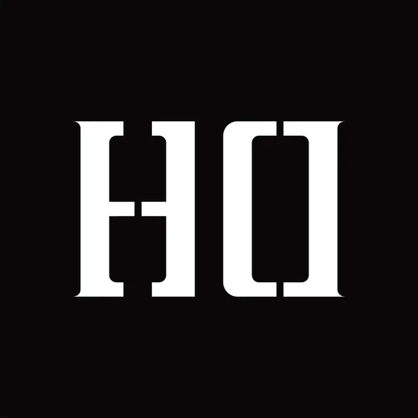Siyah Zemin Tasarım Şablonunda Orta Dilimli Logo Monogramı — Stok Vektör