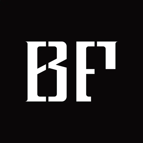 Λογότυπο Μονόγραμμα Μεσαία Φέτα Μαύρο Φόντο Πρότυπο Σχεδιασμού — Διανυσματικό Αρχείο
