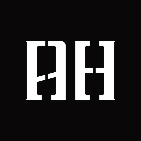 Μονόγραμμα Logo Μεσαία Φέτα Μαύρο Φόντο Πρότυπο Σχεδιασμού — Διανυσματικό Αρχείο