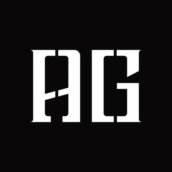 Logo Monogram Met Middelste Plak Blackground Design Template — Stockvector