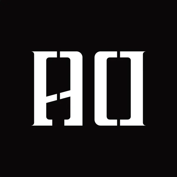 Siyah Zemin Tasarım Şablonunda Orta Dilimli Logo Monogramı — Stok Vektör