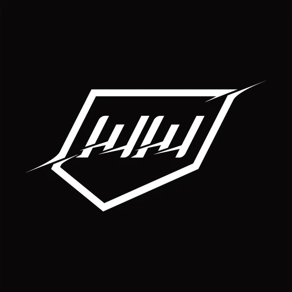 Logo Monogram Letter Shield Slice Style Blackground Design Template — 图库矢量图片