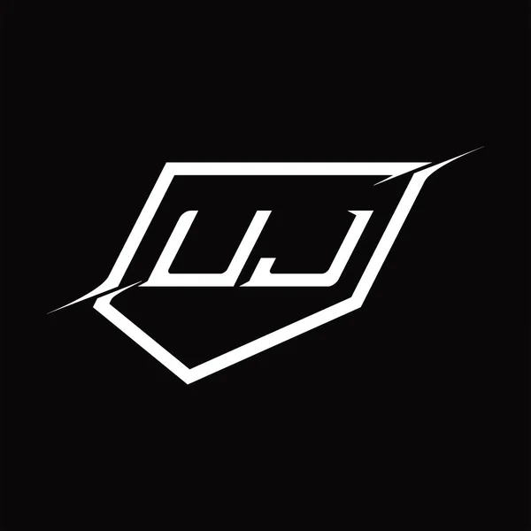 Logo Monogram Letter Shield Slice Style Blackground Design Template — Vector de stock