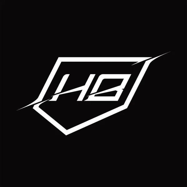 Logo Monogram Brief Met Schild Plak Stijl Blackground Ontwerp Template — Stockvector