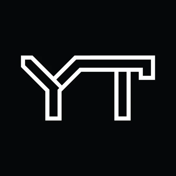 Logo Monogram Med Linje Stil Negativt Utrymme Svarta Marken — Stock vektor