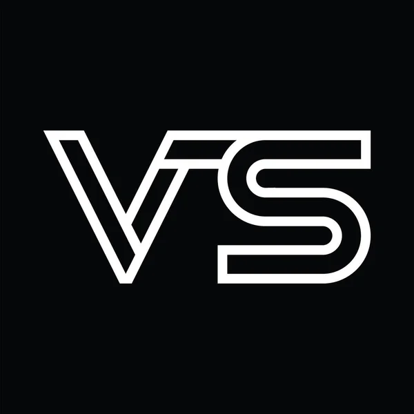 Logo Monogram Line Style Negative Space Blackground — Stock Vector