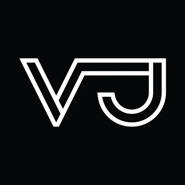 Siyah Zemin Üzerinde Çizgi Biçimi Negatif Olan Logo Monogramı — Stok Vektör