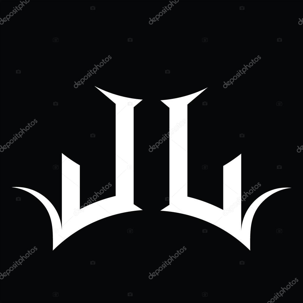 JJ Logo monogram with abstract shape blackground design template