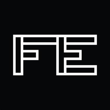 FE Logo monogramı satır biçimi negatif alan