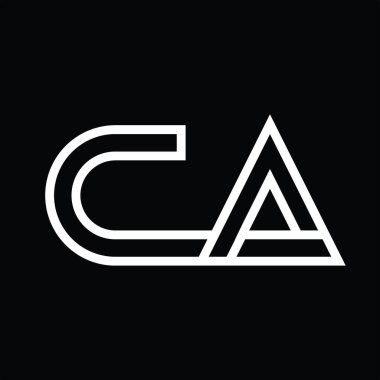 CA logosu simge üzerinde çizgi biçimi negatif boşluk