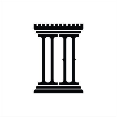 Sütun biçimli OO logo monogramı beyaz arkaplan tasarım şablonu