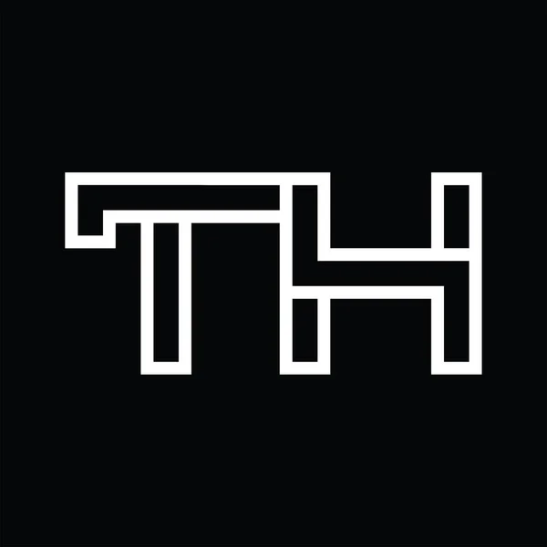 Siyah Zemin Üzerinde Çizgi Biçimi Negatif Alan Ile Logo Monogramı — Stok Vektör