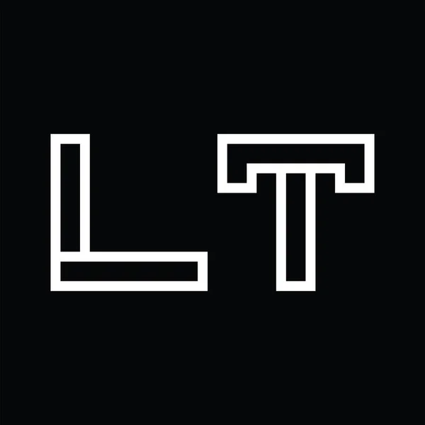 Lt黒地にラインスタイルの負のスペースとロゴのモノグラム — ストックベクタ