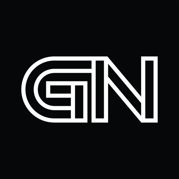 黑土上带有线形负空间的Gn标志专图 — 图库矢量图片