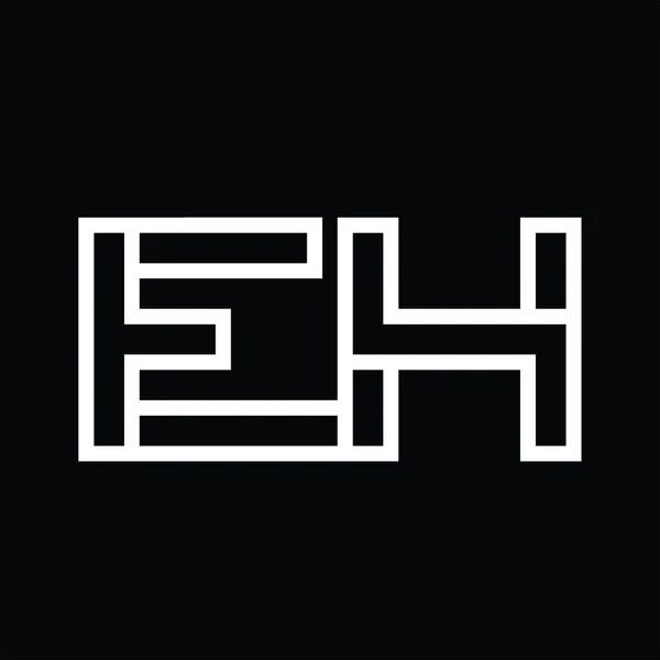 Logo Monogram Med Linje Stil Negativt Utrymme Svarta Marken — Stock vektor
