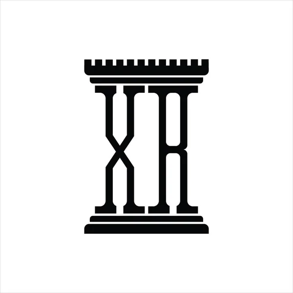 Монограма Логотипу Формою Стовпа Білого Фону Шаблон Дизайну — стоковий вектор